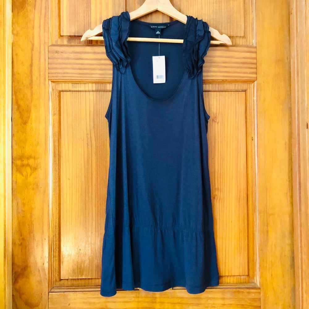 🏷Banana Republic Dark Blue Cotton CinchWaist Tank